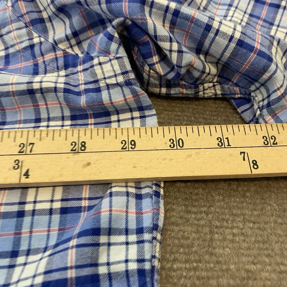 Polo Ralph Lauren Shirt Men 2XB Big Blue Plaid Button Down Classic Fit Pony Logo